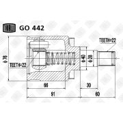 шарнир ШРУС внутр GO442 ЗАЗ Chance 1.3  22x22 трипоид