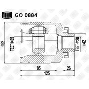 шарнир ШРУС внутр GO-0884 прав 28x35 santa fe CM 06- 2.2 CRDi