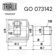 ШРУС внутр GO073142 лев 22x26 spectra
